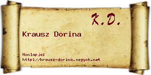 Krausz Dorina névjegykártya